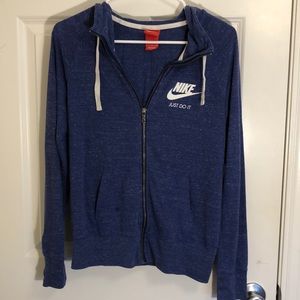 Blue Nike zip-up hoodie